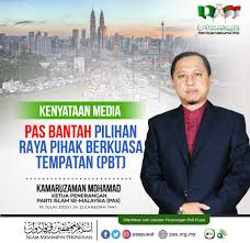 Pengerusi ikatan komuniti selamat malaysia, tan sri lee lam thye berkata, langkah itu bagi mengekang aktiviti berniaga di lampu isyarat yang disifatkan. Pas Bantah Pilihan Raya Pihak Berkuasa Tempatan Berita Parti Islam Se Malaysia Pas