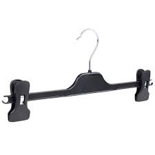 10pcs metal pants skirt hangers trouser stand holder with 2 clips adjustable lot. Strong Plastic Trouser Hanger Skirt Hanger With Clips The Hanger Store
