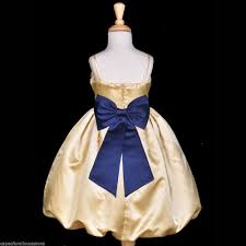 Yellow Gold Navy Blue Wedding Princess Toddler Flower Girl Dress 2 3 4 5t 6 8 10 Toddler Flower Girl Dresses Summer Flower Girl Dresses Flower Girl Dresses