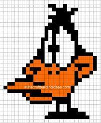 minecraft pixel art templates daffy duck grid coloriages de banksy