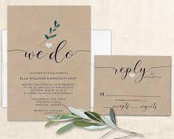 We Do Wedding Invitation Wedding Invite Modern Calligraphy Etsy Kraft Wedding Invitations Modern Wedding Invitations Country Wedding Invitations