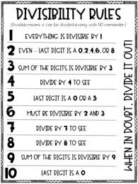 divisibility rules printable anchor chart printer friendly