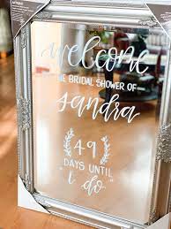 Mirror Welcome Sign Bridal Shower Welcome Sign Bridal Shower Chalkboard Bridal Shower Cocktails