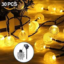 Guirlande Lumineuse Opamoo 30 Leds Lampe Solaire Boules Cristal Lumineuse Lampe Ip44 Impermeable Lampe Decorat Guirlande Lumineuse Lampe Decoration Led Solaire