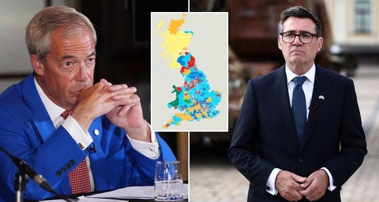 Nigel Farage’s Reform storms ahead in mega poll as Labour falls to second  in blow to Burnham bounce
