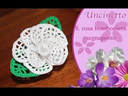 Rose uncinetto con stelo chiuse a gigli uncinetto: Uncinetto Fiore Rosa Bomboniera Segnaposto Youtube
