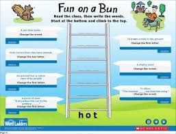 The activities on this page work best with small groups of students. Fun On A Bun Interactive Word Ladder Grades 1 2 Word Ladders Scholastic Teachers Classroom Supplies