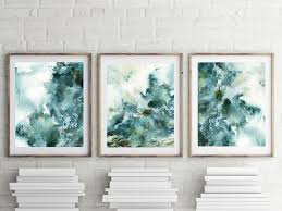 Hanging this style of artwork in your home will also give you the chance to showcase your casual love of the beach, sense of style and all things nautical. Summer Sale Giclee Print Set Of 3 Prints Watercolor Paintings Blue Green Abstract Art Nautical Style Art Collectibles Painting Delage Com Br