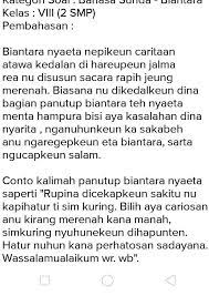Aug 09, 2021 · biantara dapat dibuat dengan berbagai macam jejer, yakni tema atau pokok pikiran dalam pidato. Sebutkan 3 Nu Kaasup Kana Bagian Panutup Dina Biantara Brainly Co Id