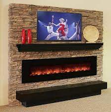 Bring the beauty and warmth of a real fireplace to your living space without any of the mess with the clairevale wall mounted electric fireplace by wade logan. Ambiance Electric Fireplace Led Clx100 Wall Mount Electric Fireplace Fireplace Wall Stone Fireplace Wall