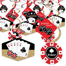 Casino poker birthday party decorations supplies kit, banner, triangle buntting playing cards theme foil balloons party casino poker birthday celebrate decor. Las Vegas Casino Party Hanging Decor Party Decoration Swirls Set Of 40 Bigdotofhappiness Com
