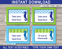 Editable Birthday Nutrition Facts Label Template Under The Sea Theme Food Labels Template Food Label Template Food Labels Under The Sea Theme