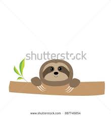 Sloth Face And Hands Cute Cartoon Character Tree Branch Wild Jungle Animal Cute Cartoon Characters Cute Baby Sloths Cute Cartoon