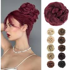 Amazon.com : BwelsZJ Large Messy Bun Hair Piece Curly Synthetic Extensions  Scrunchies Fake Chignon Updo Hairpieces for Women Wine Red : Beauty &  Personal Care