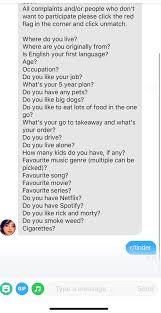 You'll need to create a tinder account from scratch with a fake facebook profile. Her First Message To Me Was This Questionnaire Tinder