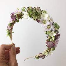 Sweet Little Headband Made With Nigella Astrantia Lace Cap Hydrangea Dianthus Immatur Flower Headband Wedding Flower Arrangements Beautiful Wedding Flowers