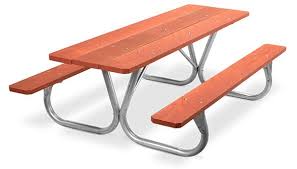 Redwood Stained Or Mca Treated Wood 6 And 8 Park Chief Picnic Table Metal Picnic Tables Picnic Table Wood