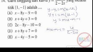 Pertama, kita akan mencari slope atau kemiringan garis cukup sekian penjelasan mengenai cara mencari garis singgung suatu kurva menggunakan konsep turunan serta beberapa contoh soal dan. Sbmptn 2017 Matematika Saintek Garis Singgung Kurva No 14 Youtube