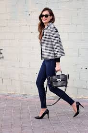 Black And White Checkered Jacket Cropped Checked Jacket Looks Lady Addict Chic Outfits Classy Gingham Outfit Gingham Fashion
