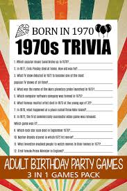 Birthday Party Games For Adults Printable 50th Birthday Party Games 50th Trivia Games 50th Birthday Etsy In 2020 50th Birthday Party Games Birthday Games Funny Party Games