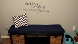 Ikea Kallax Bookshelf Brown Black Turned Into Bench For Nursery Baby Room Ikea Kallax Bookshelf Kallax Ikea Home Decor