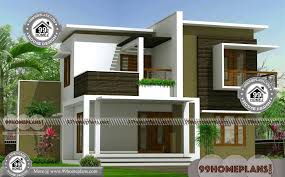 Contemporary home plans feature large windows, a combination of stone, stucco, metal and wood finishes, and flat or low sloped roofs. Flat Roof Contemporary House Plans With 2 Floor Modern Concept Design