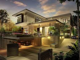 Pavilion Villa With Basement Car Park House Outside Design House Front Design Modern House Exterior