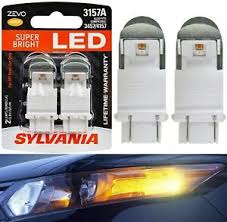 details about sylvania zevo led light 3157 amber orange two bulbs front turn signal replace oe