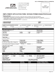 Kemasukan ke pusat latihan perindustrian & pemulihan bangi.full description. Employment Application Form Borang Permohonan Pekerjaan Fill Out And Sign Printable Pdf Template Signnow