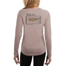 Details About Puerto Rico Nautical Chart Womens Upf 50 Uv Sun Protection Long Sleeve T Shirt