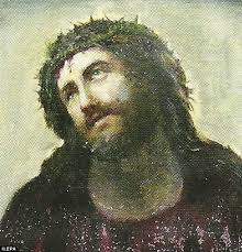 ⚠ unsupported browser detected ⚠. Spanish Art Restorer 82 Who Turned Jesus Into A Hairy Monkey In Clumsy Restoration Of Famous Work Signs Merchandising Deal As Image Gets Imprinted On T Shirts Daily Mail Online