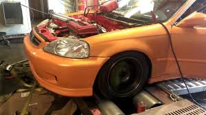 B20 Vtec Dyno 251whp All Motor Honda Civic Youtube