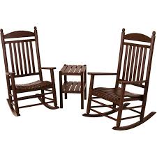 Polywood Jefferson 3 Piece Rocker Set Outdoor Rocking Chairs Trex Outdoor Furniture Rocking Chair Set