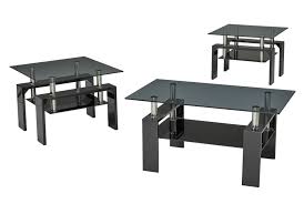 The wooden u legs with chrome metal ring. Low Prices And High Quality On Modern Coffee Table Set With Smoked Glass Top And Glossy Black Legs In Kitchener Waterloo And Cambridge Area Payless Furniture