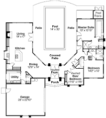 House plan blueprints include wall dimensions, the rafters layout, recommended material for construction, as well as key features of the layout. House Plan Id Chp 23761 Coolhouseplans Com Add 2 Bedrooms And 1 Full Bath Behind Living Room Reconfigure Master Bath Closet Mediterranean House Plans Courtyard House Plans Pool House Plans