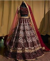 Stunning Maroon Embroidered Bridal Lehenga Choli For Wedding Vastraqueen If you are fair complexioned. stunning maroon embroidered bridal
