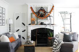 Black White And Orange Halloween Decorating In Our Living Room Halloween Living Room Living Room Diy Living Room Decor