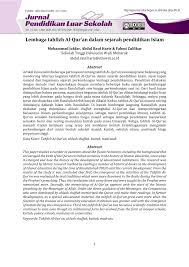 3) persamaan usulan rumusan dasar negara dapat kita temukan juga pada kata ketuhanan dalam setiap rumusannya. Pdf Lembaga Tahfizh Al Qur An Dalam Sejarah Pendidikan Islam