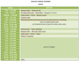 Awalnya jadwal tersebut tak tertulis. Jadual Harian Asrama Maahad Tahfiz Al Hidayah Wal Ehsan Facebook