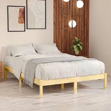 vidaXL Bed Frame Solid Pinewood Natural 140x200 cm