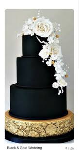 Black And Gold Cake Design For Debut Cake For Reception Like This In Navy Maybe Gold Flowers Instead Of White Black Gold Wedding Cake Gold Wedding Cake Black And White Wedding Cake