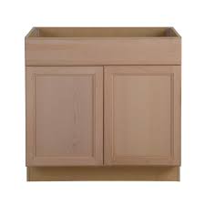 Easthaven Shaker Assembled 36x34 5x24 In Frameless Sink Base Cabinet With False Drawer Front In Unfinished Beech Eh3635s Gb Unfinished Kitchen Cabinets Kitchen Cabinets And Backsplash Kitchen Redecorating