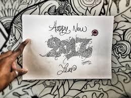 Happy New Year 2017 Original Drawing Creative In Cambodia Doodle Art Original Drawing Creative