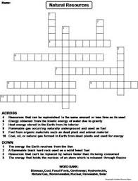 Renewable And Nonrenewable Natural Resources Worksheet Crossword Puzzle Crossword Puzzle Natural Resources Solar Energy Facts