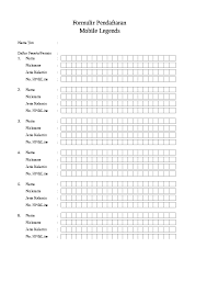 Contoh formulir pendaftaran mobile legend. Pdf Mobile Legends Semangat 57 Academia Edu