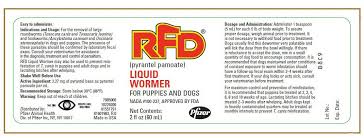 Pyrantel is usually given as a single dose that is repeated in two to three weeks to kill any parasites that have matured during that time. Rfd Wormer Fda Prescribing Information Side Effects And Uses