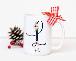 Monogram Mug Initial Mug Letter Mug Gift Mug Name Mug Custom Name Mug Floral Letter Mug Mug For Mom Custom Mug Personalized Mug Gifts In A Mug Letter Mugs Personalized Mugs