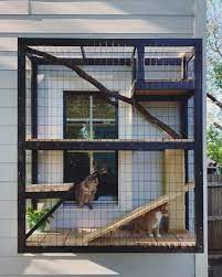Catio Build Off Our Laundry Room Window Woodworking Cat Patio Outdoor Cat House Outdoor Cat Enclosure