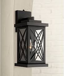 Woodland Park Outdoor Wall Light Fixture Black 15 Clear Glass Security Dusk To Dawn For Exterior House Porch Patio John Timberland Amazon Com
