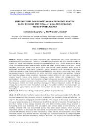 16010103001 iain kendari email : Pdf Refleksi Diri Dan Pengetahuan Pedagogi Konten Guru Biologi Smp Melalui Analisis Rekaman Video Pembelajaran